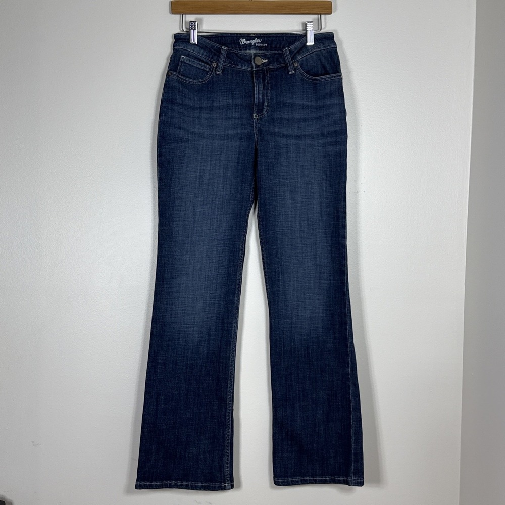 Wrangler Womens Bootcut Jeans 5x32 Mid Rise Dark Wash Western Cowgirl Style